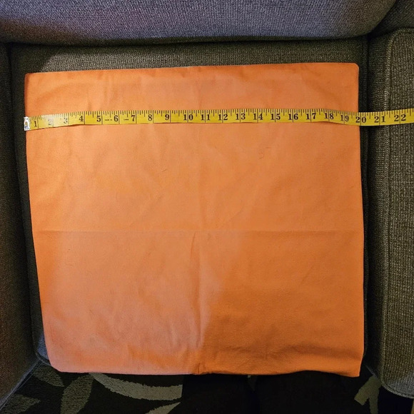 2 20" Pillow Covers Orange and White Fall Autumn Football - Picture 2 of 4